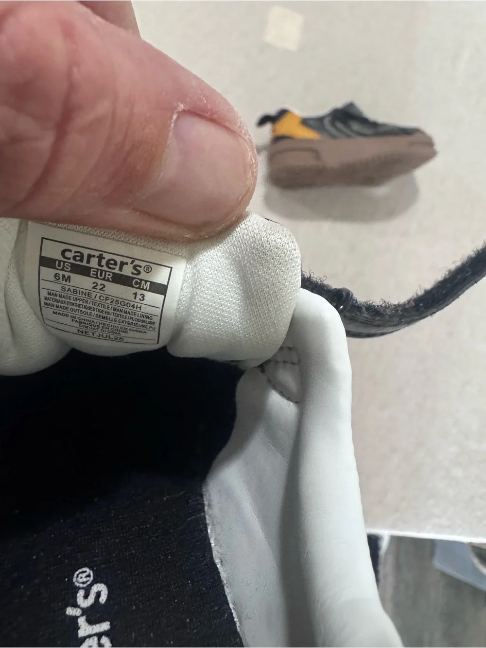 Carter's Black and Brown Kids Sneakers with Contrast Stitching